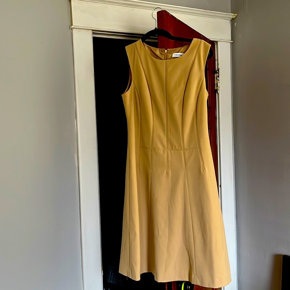 Calvin Klein tan dress